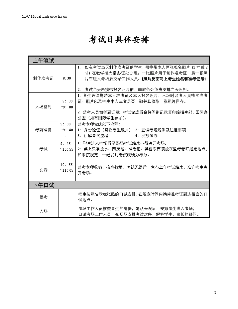 2012年SBC入学考试模拟试卷_第2页