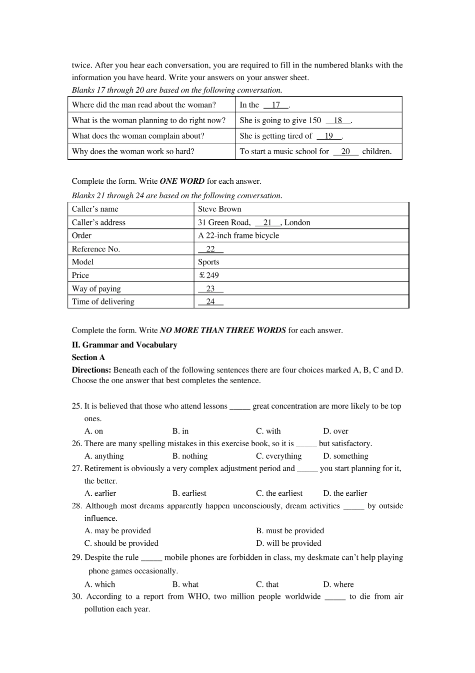 2012年上海市宝山区高三第一学期期末英语一模试卷_第3页