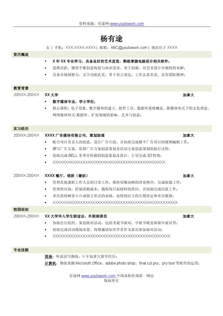 2012年世界500强求职必备优秀个人简历模板大全_第1页