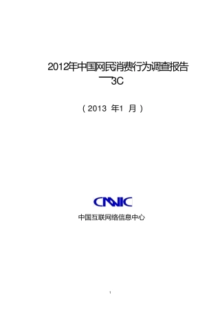 2012年中国网民消费行为调查报告