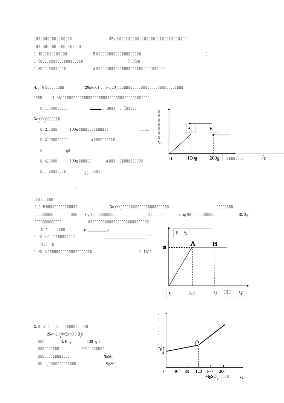 2012年中考化学图像型计算题0_第2页