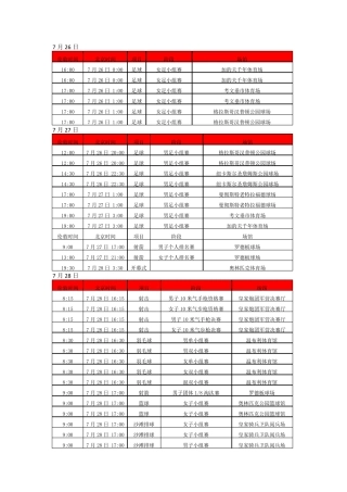 2012年伦敦奥运会赛程表(非常详细)