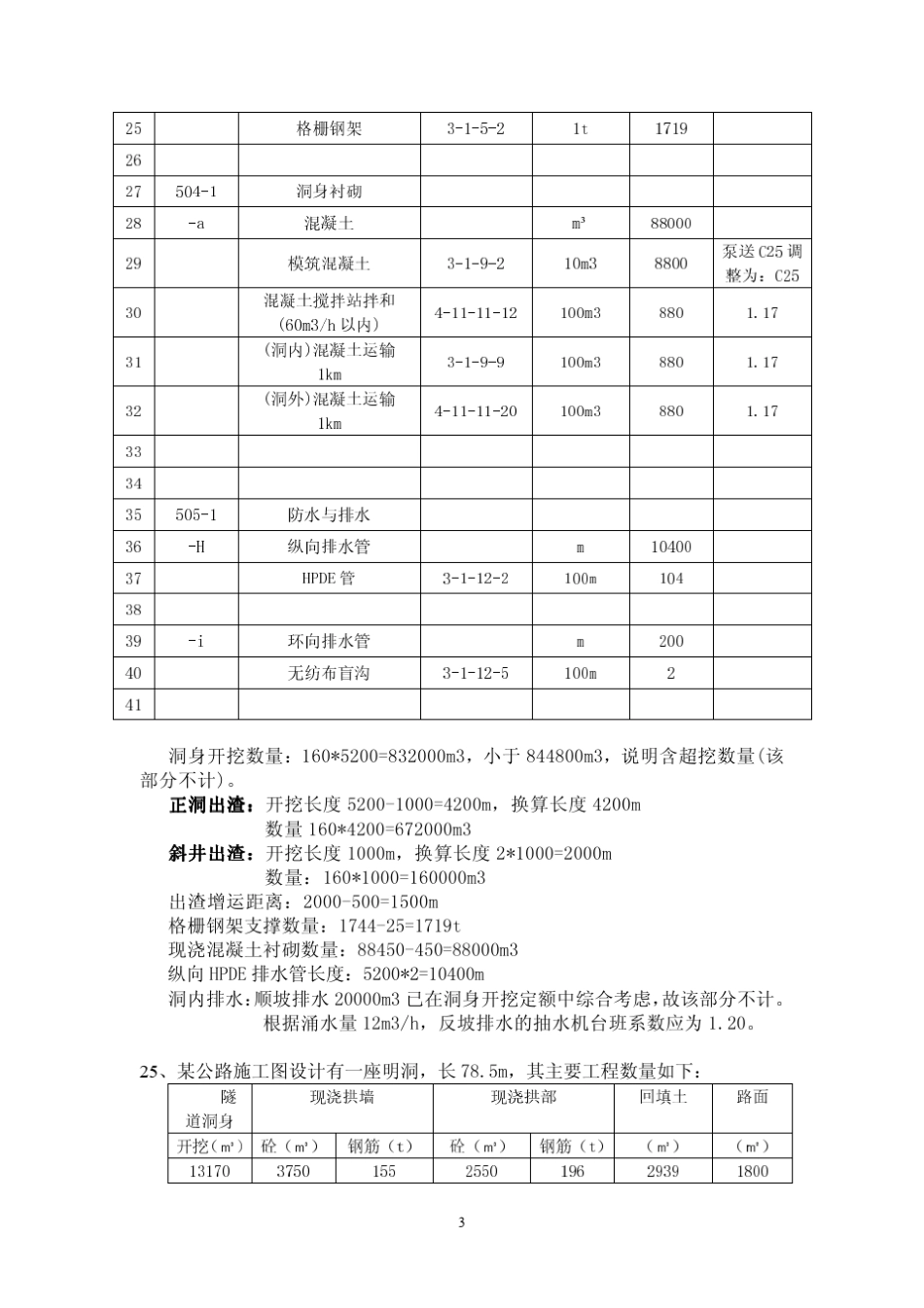 2012年公路造价案例分析复习题(附答案详解)题型七、桥梁或隧道工程造价编制_第3页
