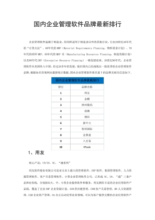 2012年国内企业管理软件排行榜