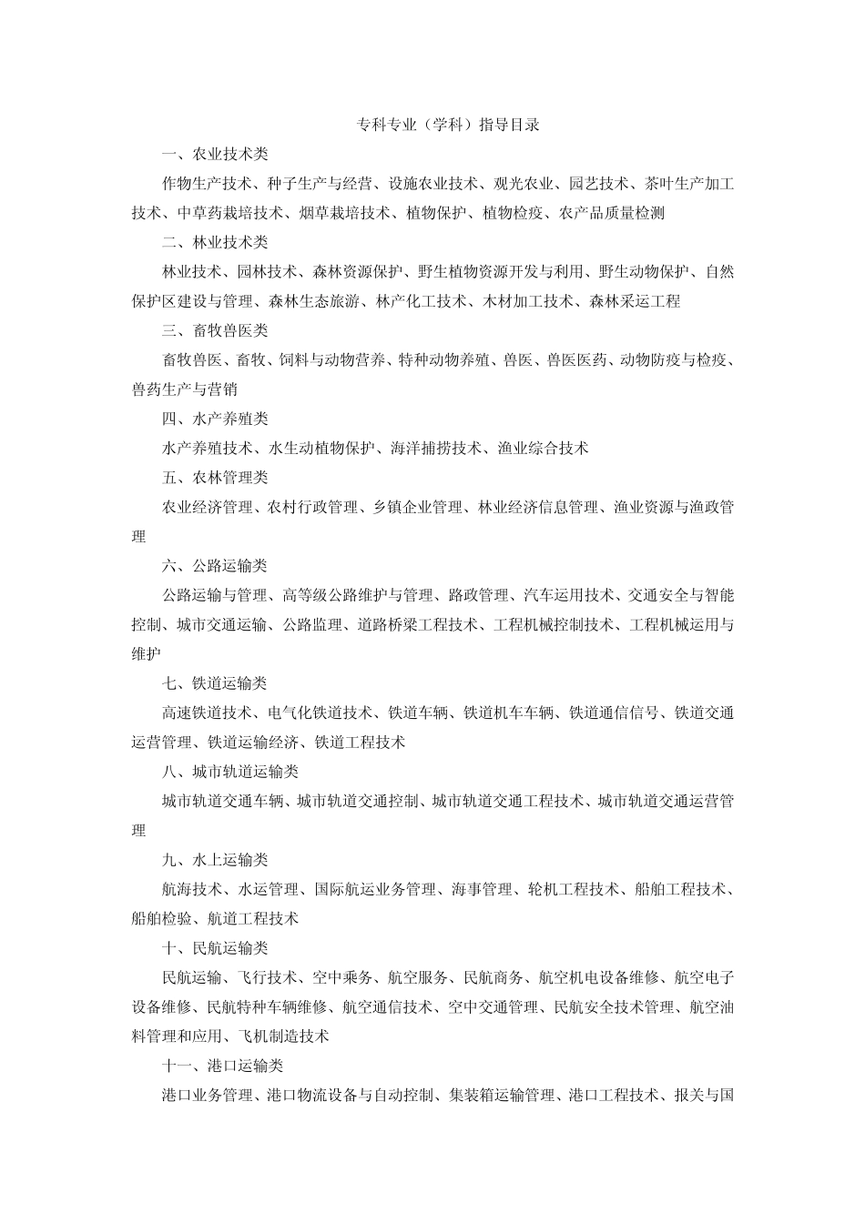 2012年国家公务员考试专业指导目录_第1页