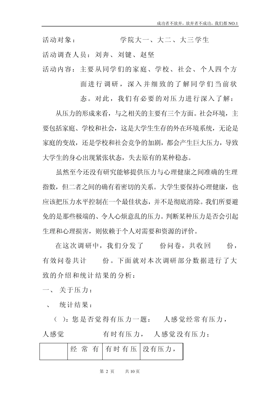 2012年大学生压力调研报告_第2页