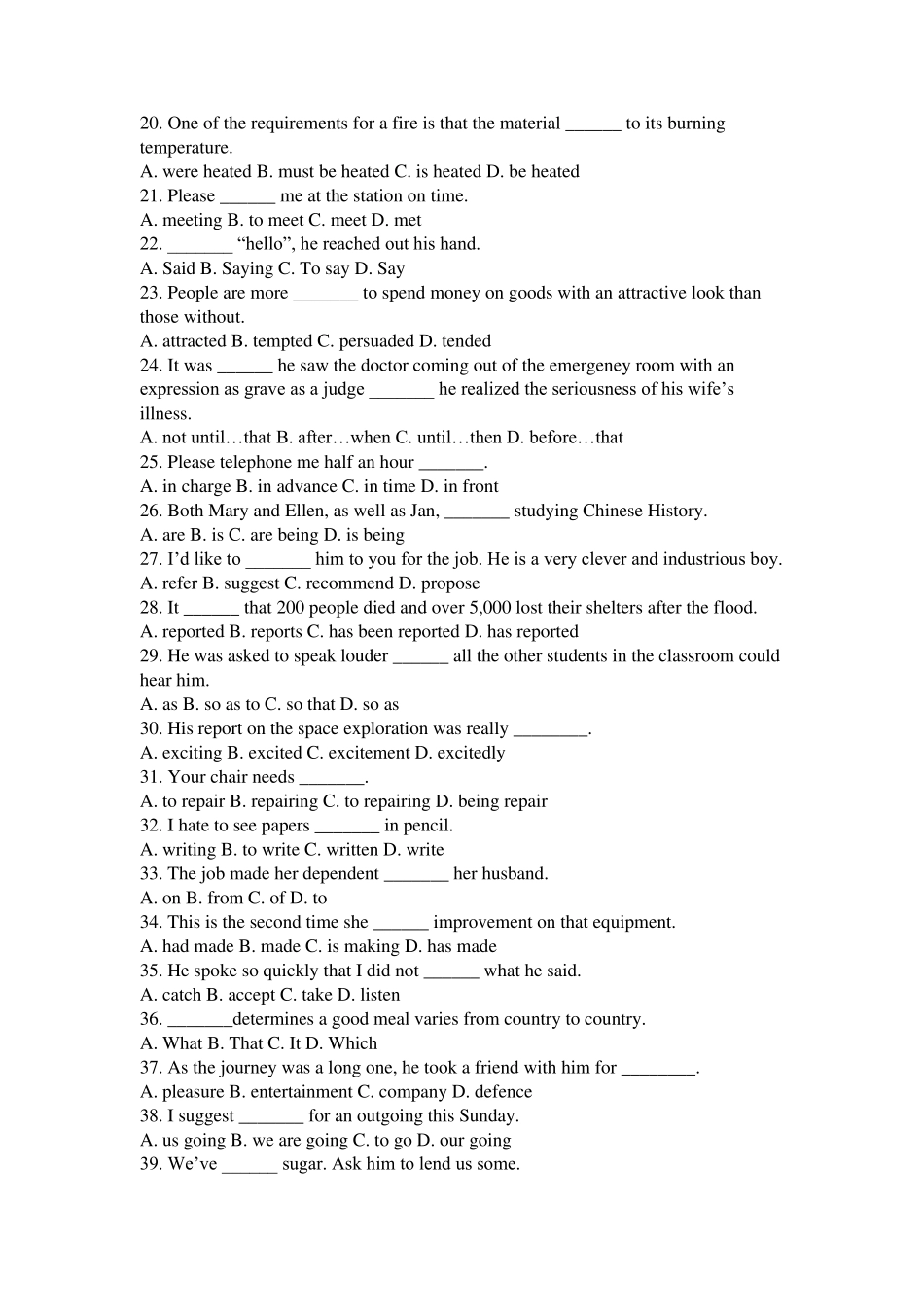 2012年成人高考高升专英语模拟试题_第2页