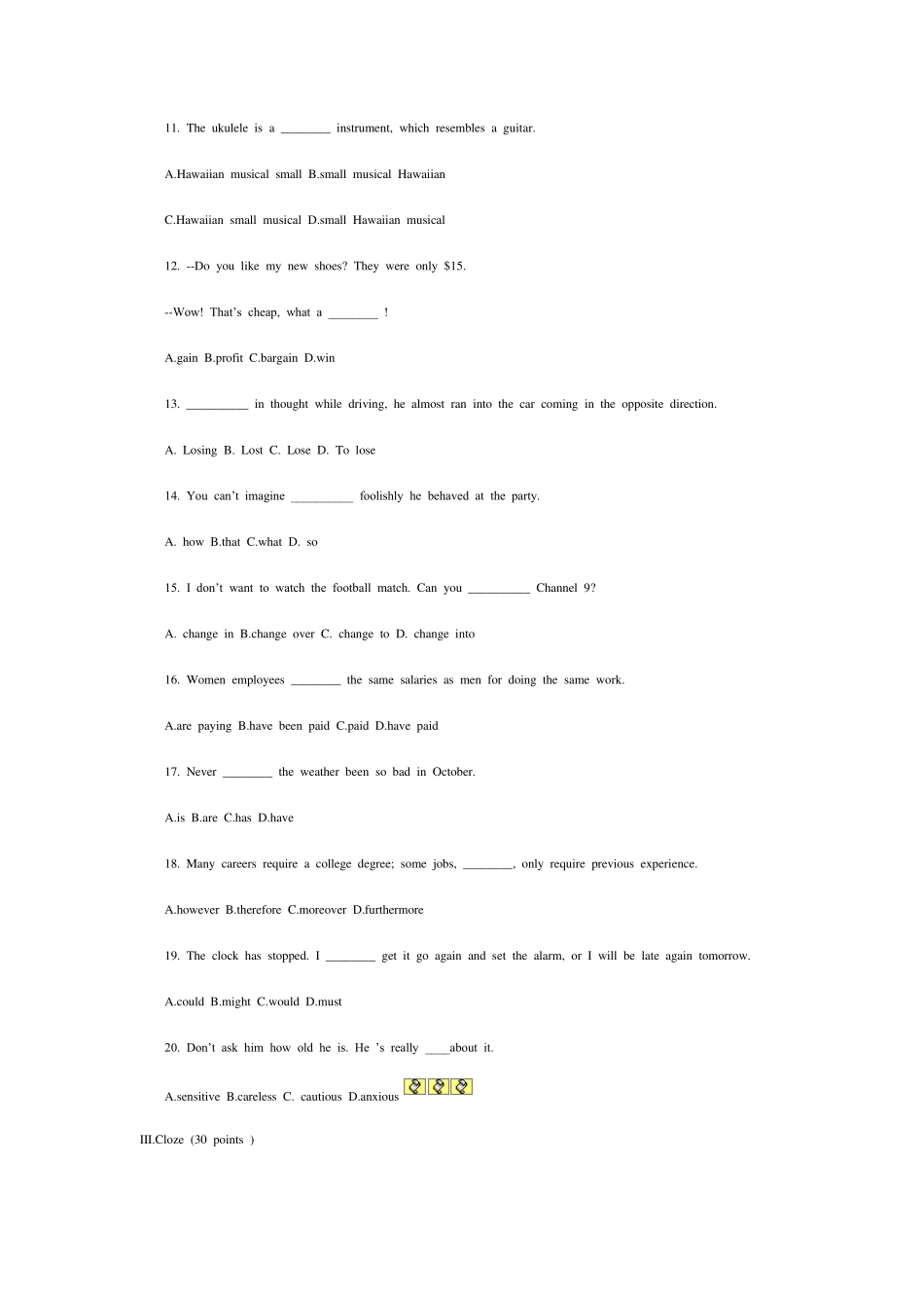 2012年成考专升本英语真题试题及答案_第2页