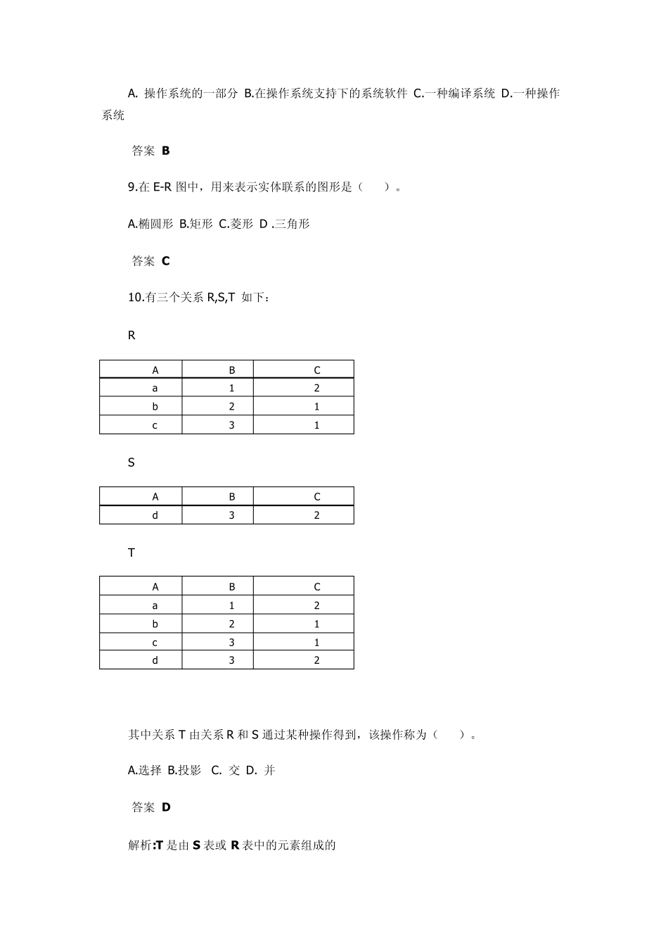 2012年江苏省计算机二级VB模拟试卷及答案_第3页