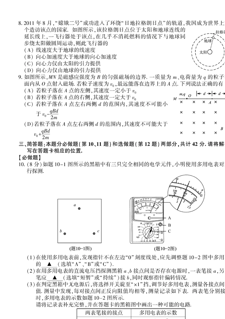 2012年江苏高考物理试题及答案_第2页