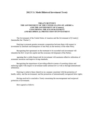 2012年美国版BIT范本