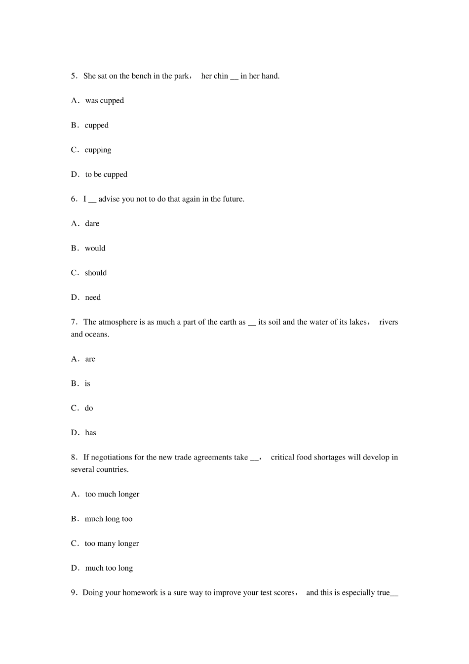 2012年英语专四单项选择题附答案_第2页