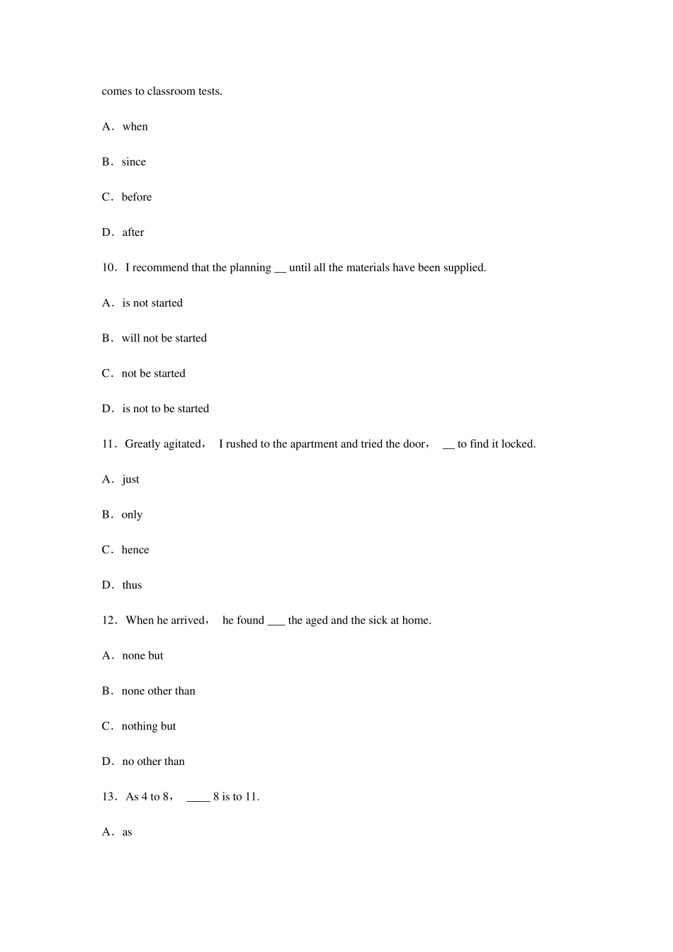 2012年英语专四单项选择题附答案_第3页