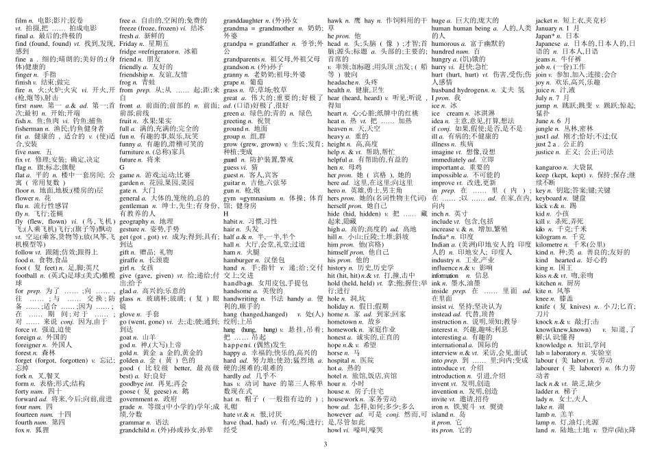 2012年英语中考必备词汇1600+短语95_第3页