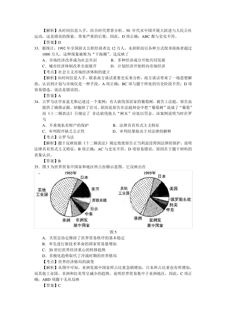 2012年高考真题——文综历史(新课标全国卷)解析版_第3页