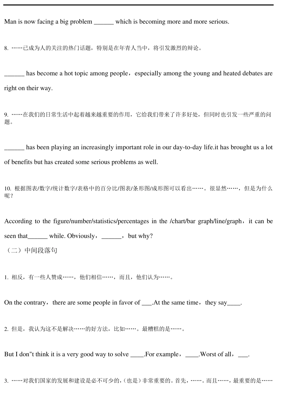 2012年高考英语作文万能句_第2页