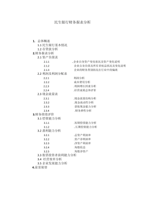 2012民生银行财务报告分析