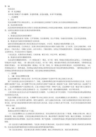 2012民法学自考复习重点