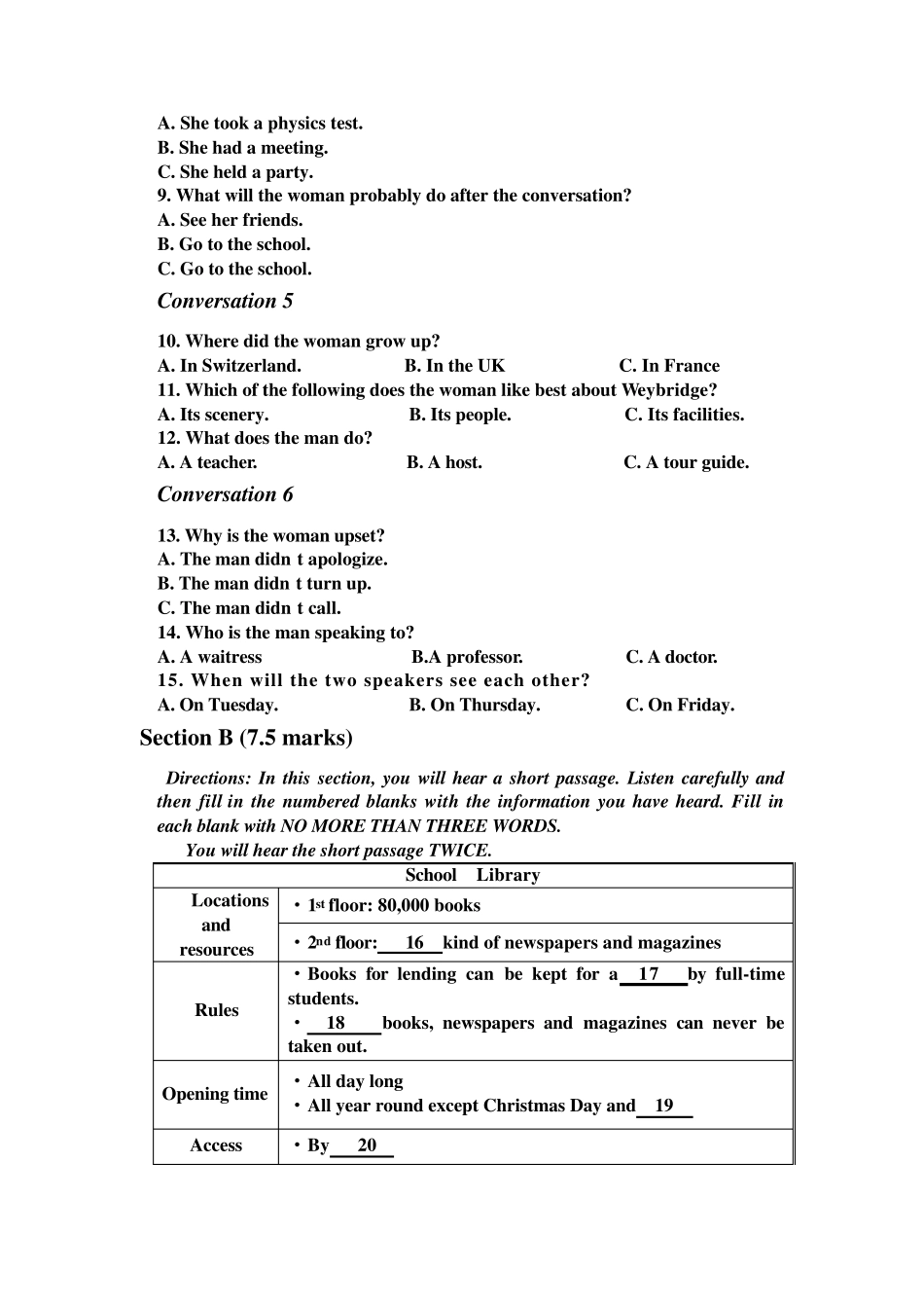 2012湖南高考英语试卷及答案()_第2页