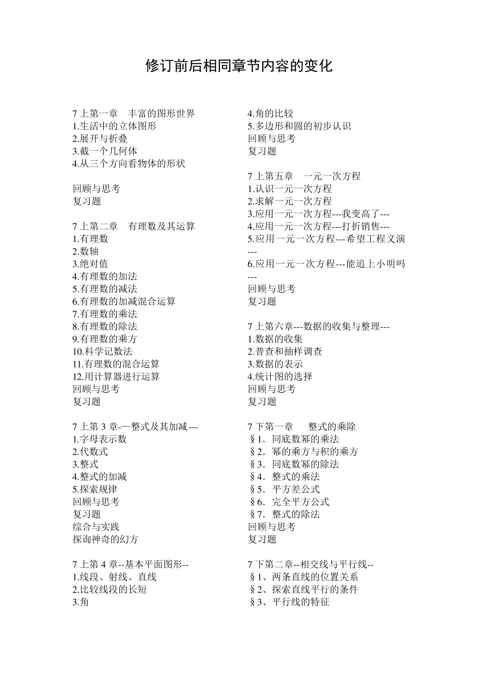 2012版北师大初中数学新课程教材目录_第2页