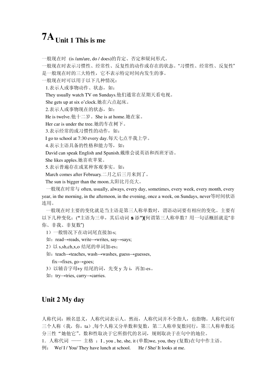 2012牛津初中英语语法总结(7A9B)_第1页