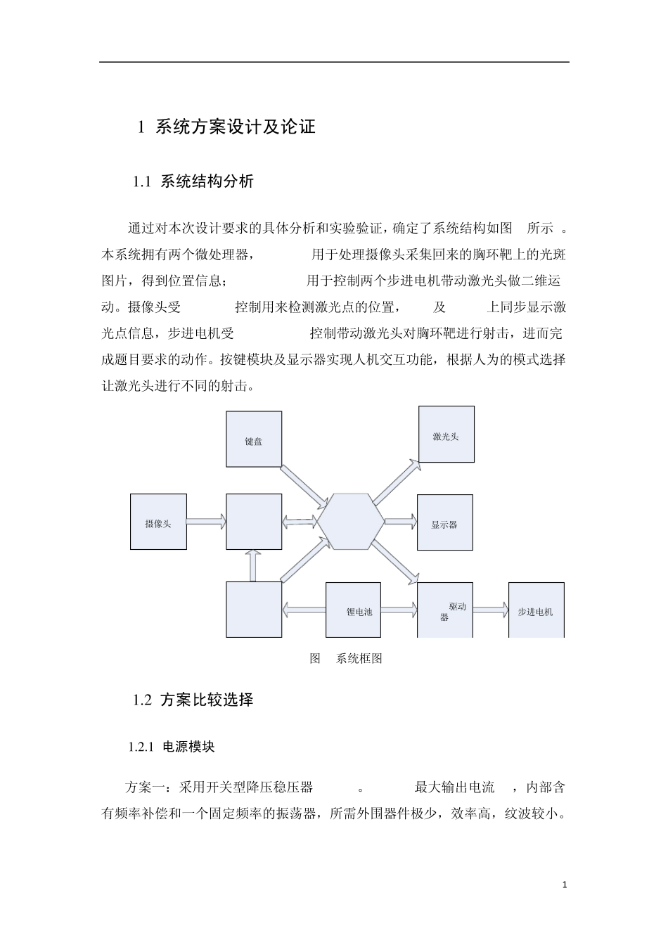 2012电子设计大赛设计报告(激光打靶)_第1页