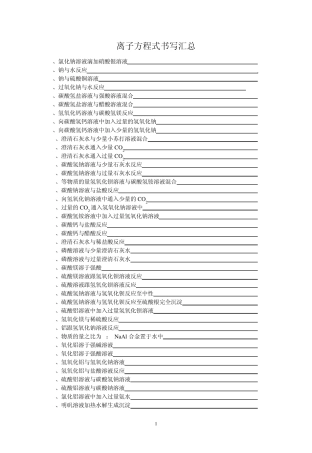 2012离子方程式书写汇总