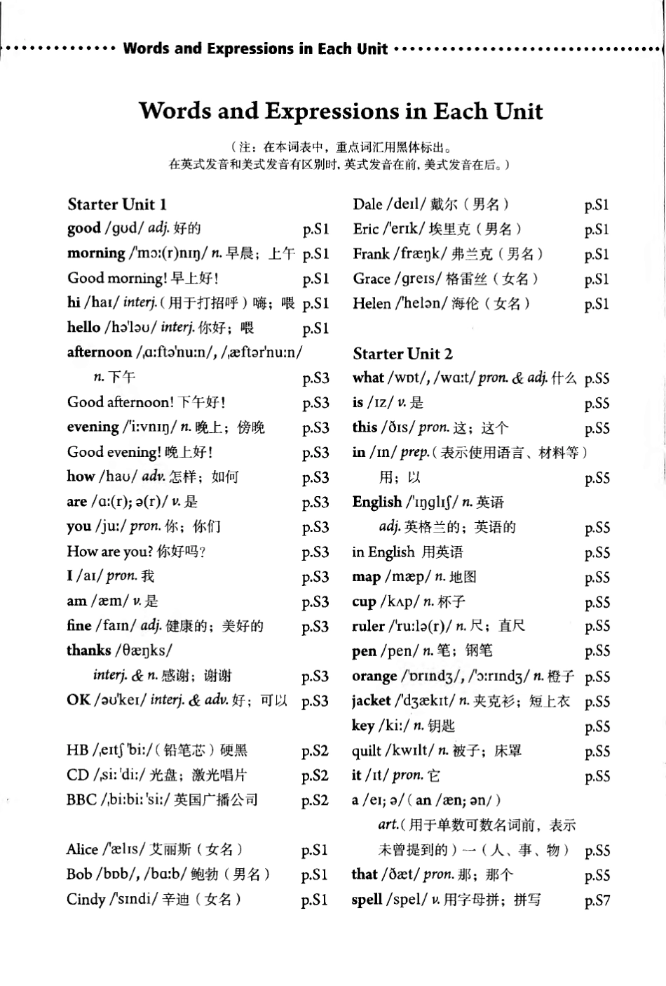 2012秋_人教版_新版初中英语教材__新目标七年级上册_单词表_第1页