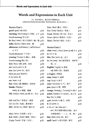 2012秋人教版新版初中英语教材新目标七年级上册单词表