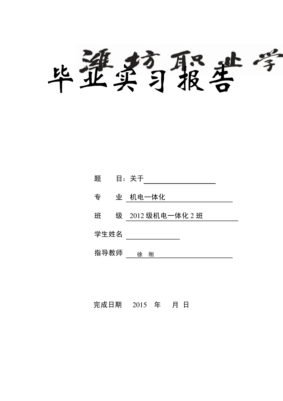 2012级实习报告格式内容电子版_第1页