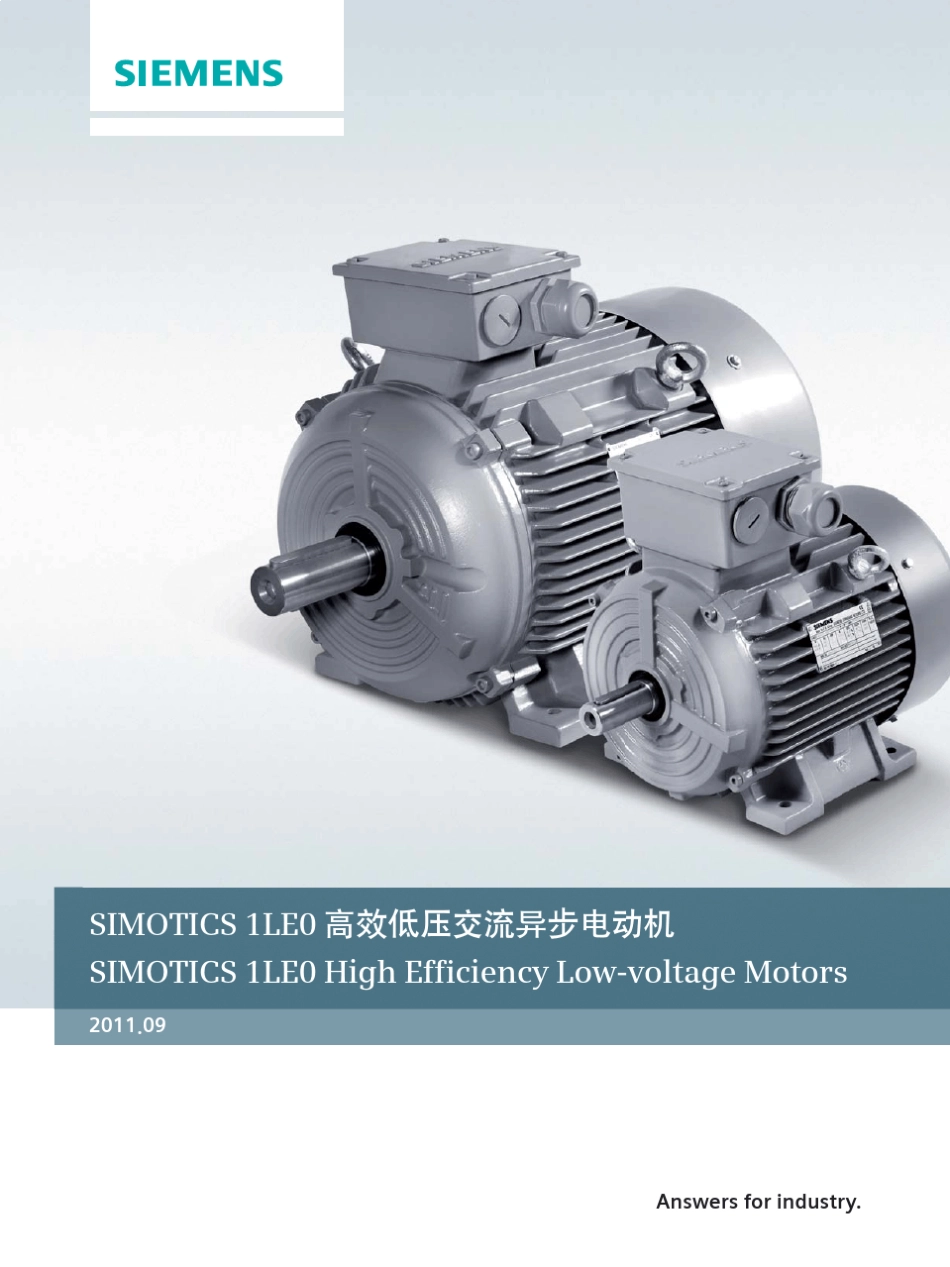 2012西门子1LE0电机选型样本,西门子电机外形尺寸_第1页