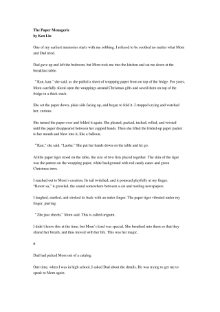 2012雨果奖最佳短篇——刘宇昆《折纸》