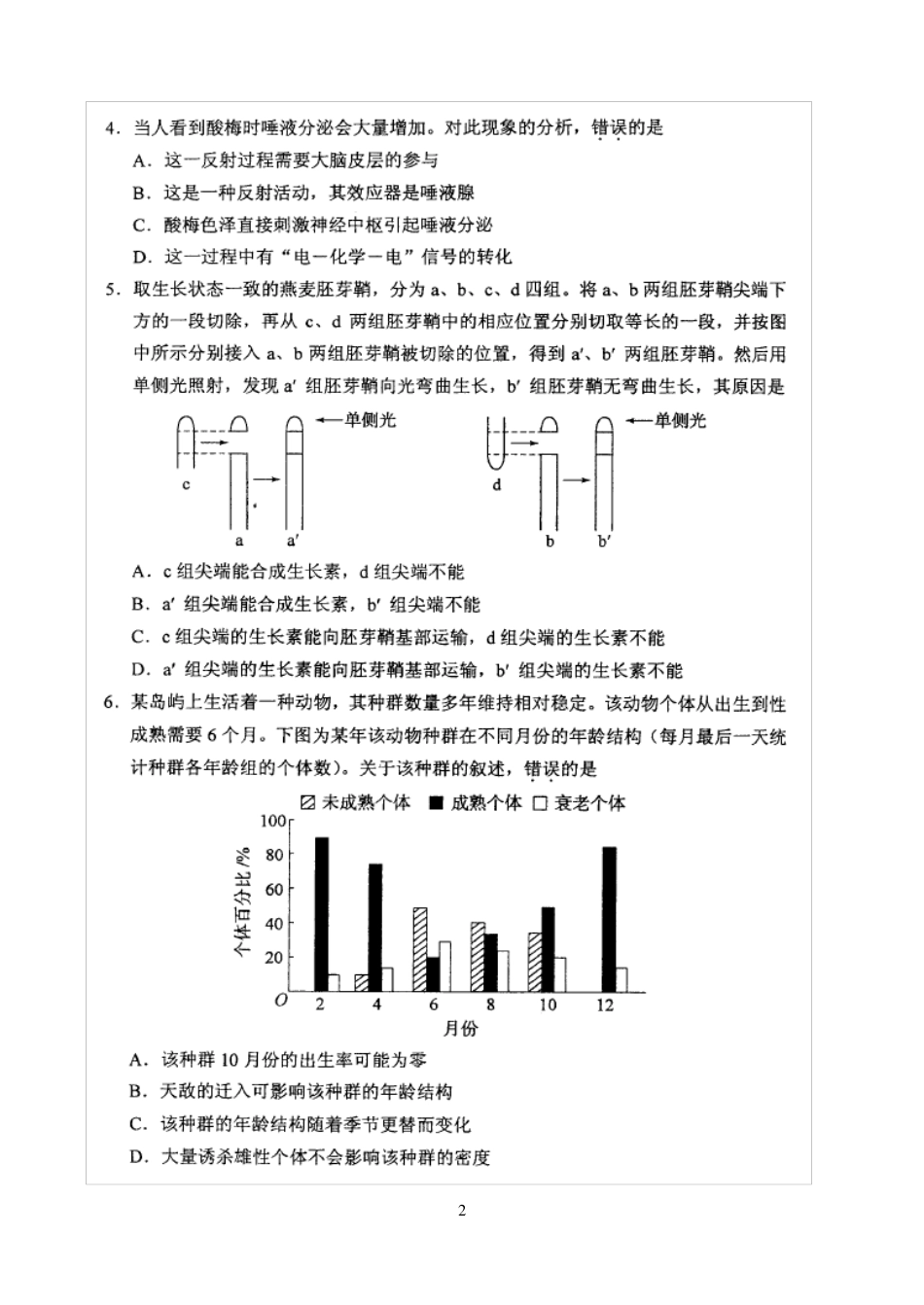 2012高考新课标全国卷1理综试题及答案_第2页