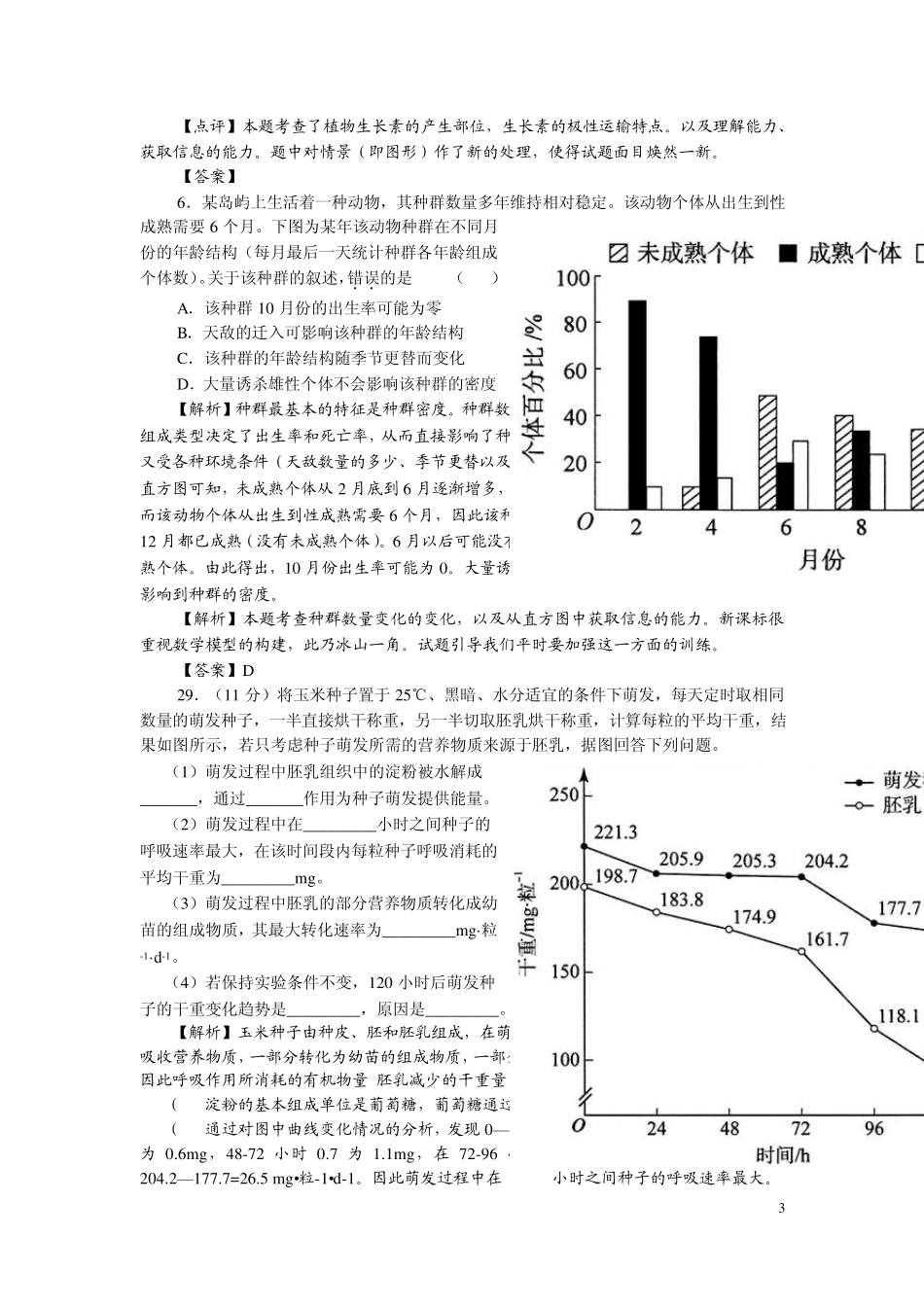 2012高考生物试题新课标全国卷及答案(word解析版,附扫描文档供核对)已校对_第3页