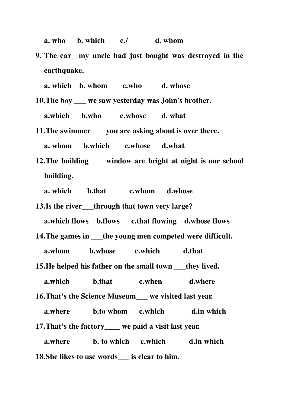 2012高考英语专总复习定语从句专项练习_第2页