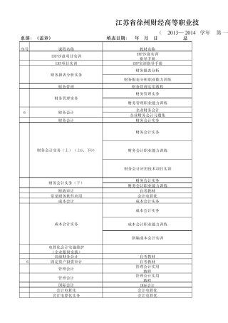 201320141江苏省徐州财经高等职业技术学校教材选用情况汇总表624