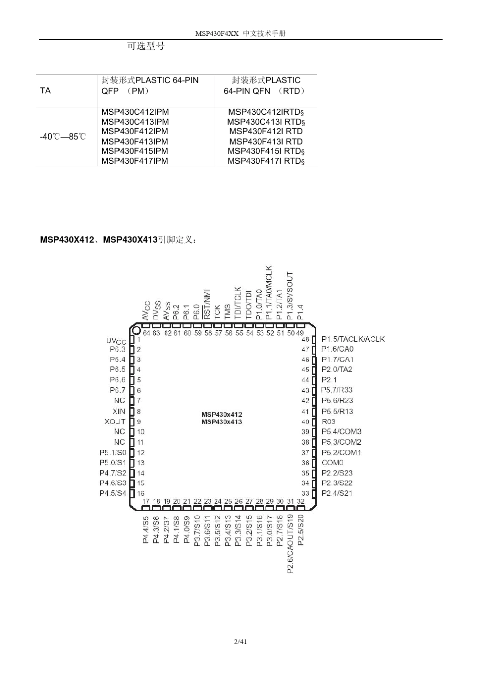 MSP430F4XX中文技术手册_第2页