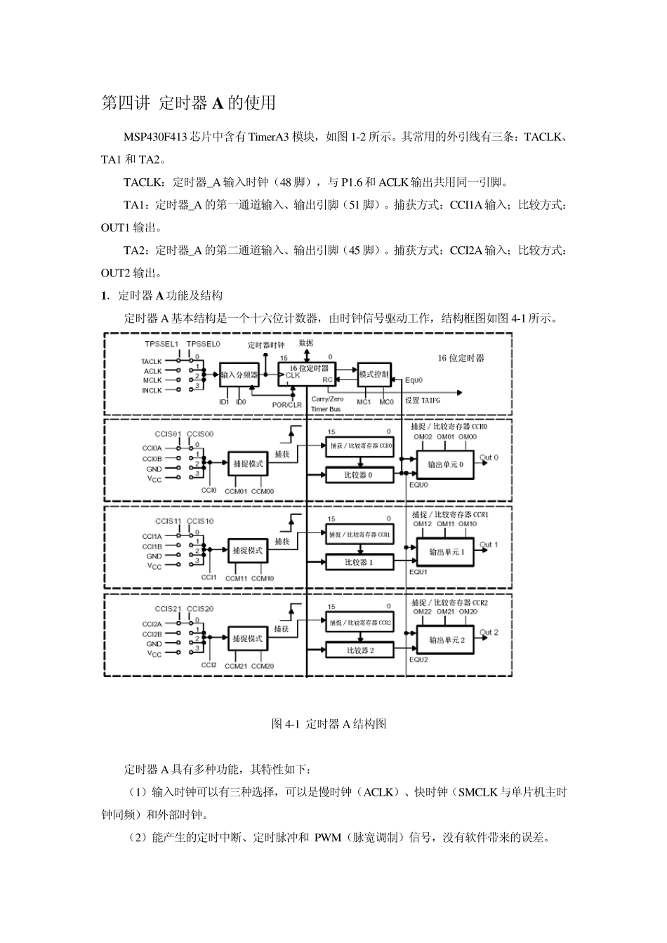 MSP430_定时器A的使用(含OUTMOD模式详解及运用)_第1页