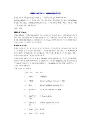 MSP430程序库12864液晶程序库