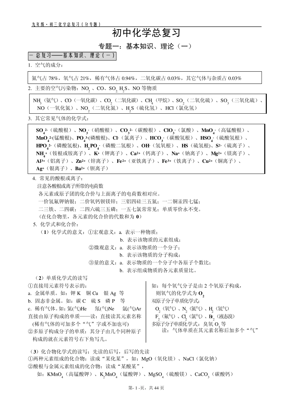 MST9·初三化学总复习(分专题)_第1页