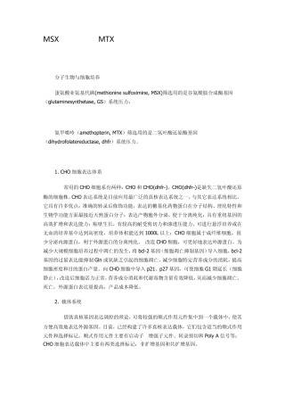 MTX压力与表达筛选