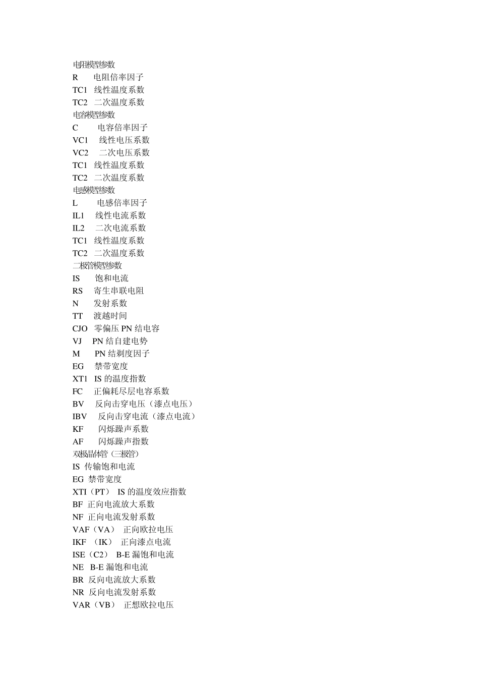 multisim中有关元器件参数的中英文对照_第1页
