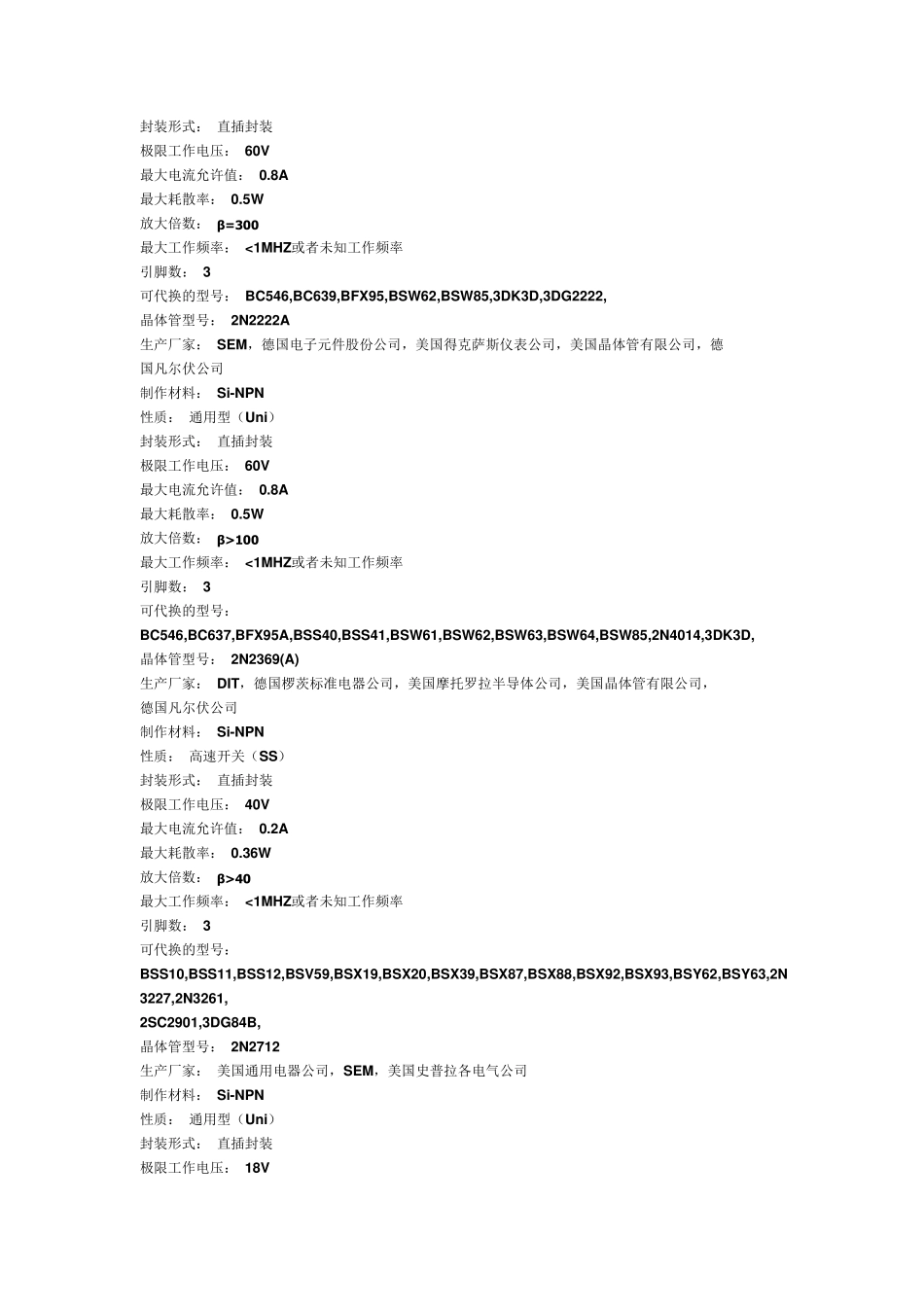Multisim里的NPN三极管参数资料大全_第3页