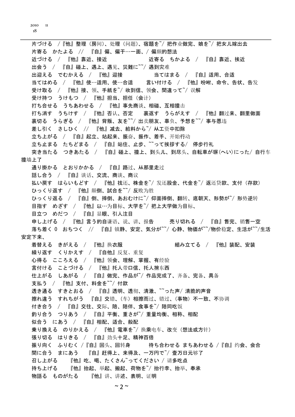 N2日语二级词汇大全_第2页