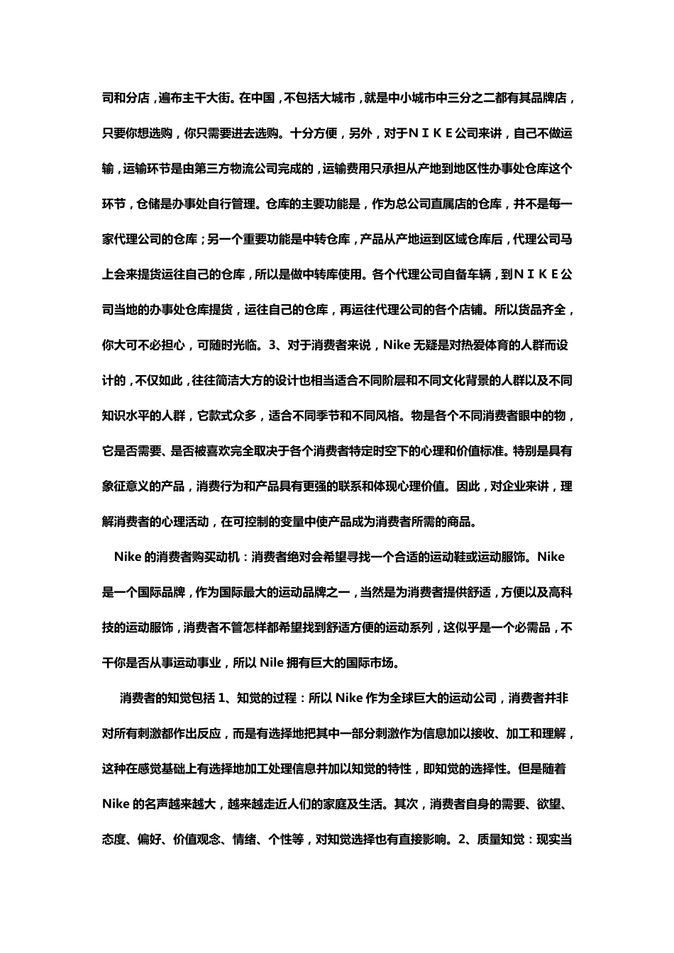 Nike公司消费者行为相关领域分析_第3页