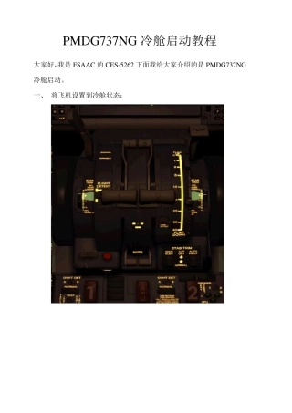 PMDG737NG冷舱启动图文教程