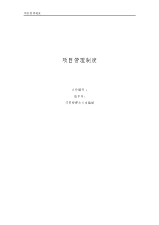 PMO项目管理制度