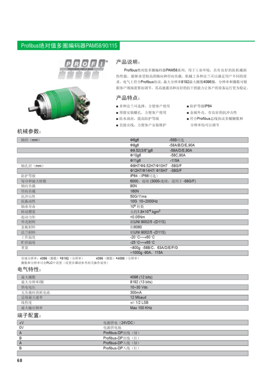 Profibus绝对值多圈编码器PAM5890115_第1页