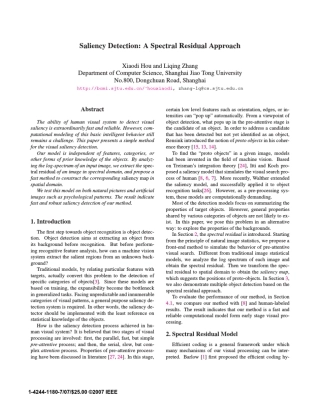 PSaliencyDetectionASpectralResidualApproach