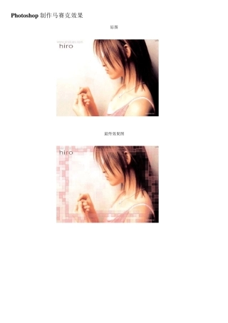ps教程入门—Photoshop制作马赛克效果